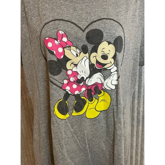 Disney Mickey & Minnie Mouse Gray Graphic T-Shirt XXXL Romantic Heart Design - Picture 4 of 8